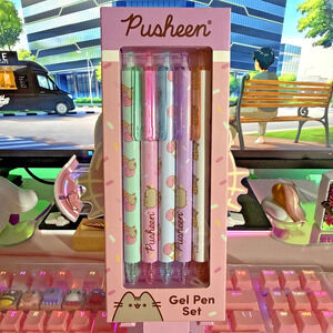 Pusheen Pens Set 5 Gel Color Ink Pink Box 2025 Ice Cream Pink Purple Blue Green